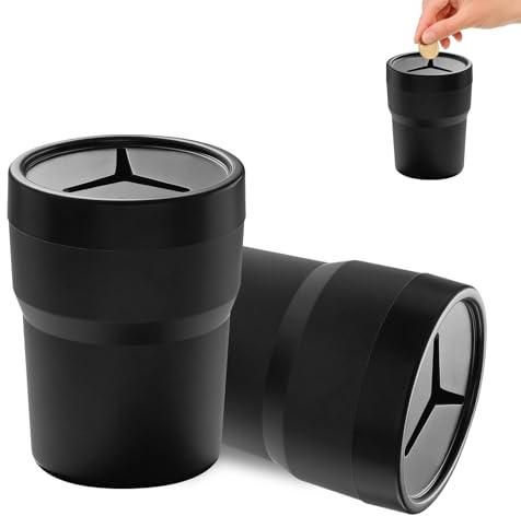2PCs Coin Holder for Car,Universal Change Holder for Car,Coin Storage Box | Multifunctional Cars Cup Holders Seat Organiser,Portable & Durable Coins Purse with High Capacity for Most Auto Cup Holders