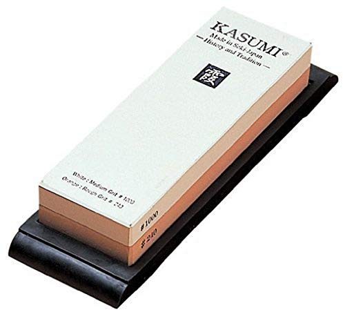 Kasumi Japanese Sharpener Stones Grain, White/Orange, 18 x 6.6 x 2.8 cm