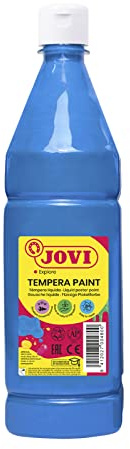 Jovi Plakatfarbe, malfertige Tempera auf Wasserbasis, 500 ml Flasche cyanblau