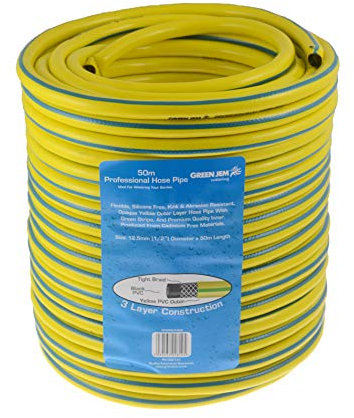 Green Jem 50m Professional Hose Pipe, Yellow