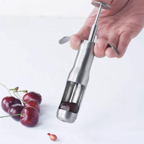 ★ 2 Pezzi – Snocciolatore per Ciliegie – Acciaio Inossidabile Primavera Jujube Pitter Frutta Rapida Corer Seed Remover Gadgets Supporto Completo Strumento Mano Accessori Ciliegia Cucina