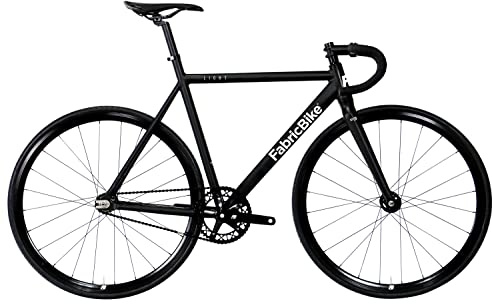 FabricBike Light PRO - Fixed Gear Fahrrad, Single Speed Fixie Starre Nabe, Aluminium Rahmen und Gabel, Räder 28, 6 Farben, 3 Größen, 8.45 kg (Größe M) (L-58cm, Light Pro Matte Black)