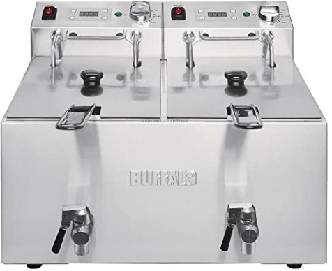 Buffalo Twin Tank Twin Basket 2x8Ltr Countertop Fryer with Timers 2x2.9kW