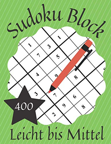 Sudoku Block Leicht bis Mittel: 400 Sudoku Rätsel Für Erwachsene inkl.Lösungen/Sudoku Buch in Großdruck - Einfach bis Medium