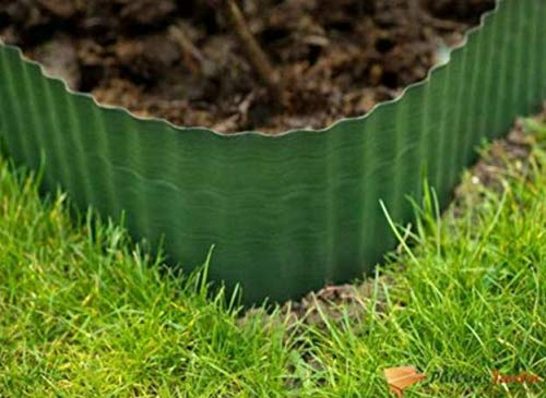 Garden Mile Lot de 3 rouleaux de bordure en plastique souple pour bordures de pelouse, parterres de fleurs, pierres, 15 cm x 9 m Vert