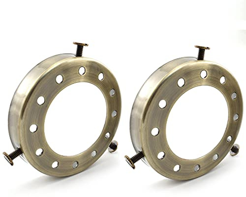 MARRTEUM UNO-Type Lamp Shade Holder 2-1/4 Inch Fitter Adapter Retro Pandant Light Screw-on Holder [2pcs, Bronze]