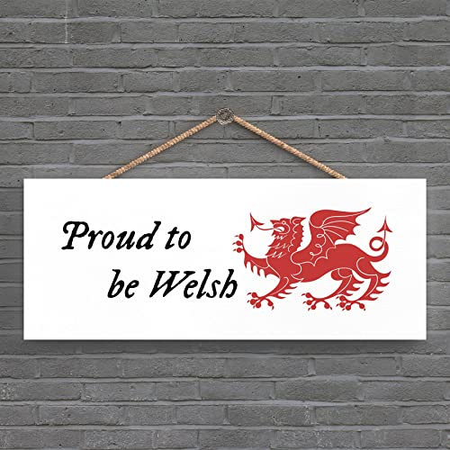 Global Designs Proud To Be Welsh Dragon Sign Decorative Hanging Wooden Plaque