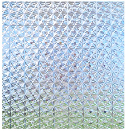 Zindoo Fensterfolie Blickdicht Milchglasfolie Retro 3D Effekt 44.5x300cm | Statisch haftend ohne Kleber, UV-Schutz und Sichtschutzfolie für Badezimmer, Wohnzimmer, Büro, Türen und Konferenzräume
