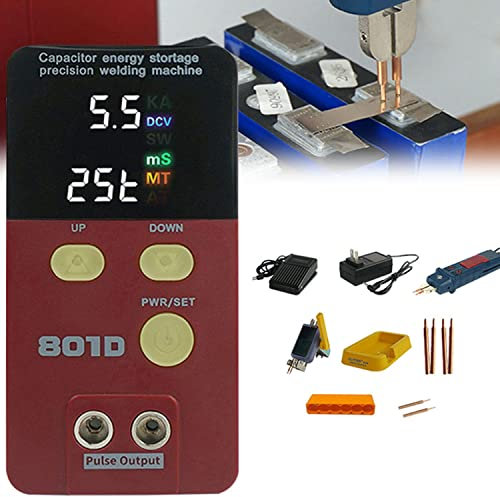 GEJLELDS 801D Saldatrice a Punti Senza Fili, Saldatrice a Punti Portatile a impulsi, Batteria al Litio Penna per Saldatura a Mano Fai-da-Te 110 V-220 V, Saldatrice a batterie al Litio