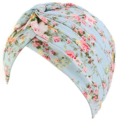 WULIQIUQIU Women's Turban Head Wrap Cancer Chemo Beanies Cap Headwear Cap Bonnet Hair Loss Hat Flower-Green