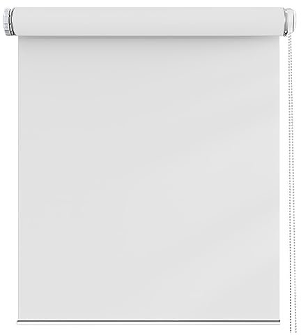 Rollo Für Fenster 60 x 220 cm, Sichtschutz und Sonnenschutz Blickdicht, Sonnenschutz Fenster, inklusive Montagematerial, für Dachfenster, Weiß