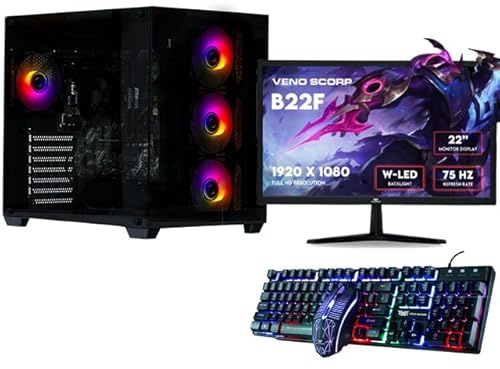 Veno Scorp Gaming PC 21.5 Bundle AMD Ryzen 7 5700G VEGA 8 Graphics - 16GB 3200MHz Ram - 1TB SSD - 550W PSU - Windows 11 - WiFi - NEMESIS