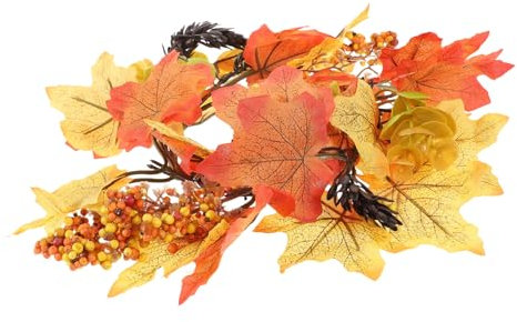 Warmhm Herbstkranz Aus Ahornblättern Türgirlande Für Thanksgiving-Dekoration Rustikale Wanddekoration Erntedank-Kranz Zum Aufhängen Für Feiern Und Feste