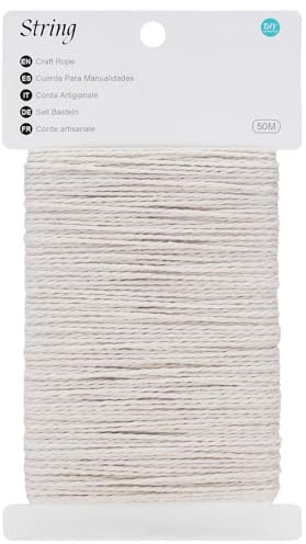 G2PLUS Corda Macrame 2mm x 50m Filo Spago Cotone Macrame Corda di Cotone Spago Macrame per Cucina Cottura Natale Confezionamento Regalo
