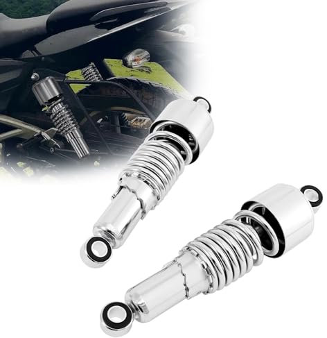 VELLOW 267 Mm 10,5 Zoll Motorrad-Stoßdämpfer Hinten, Verstellbare Stoßdämpfer, Feder, Schwarz, Für Harley-Davidson Sportster 883 Hugger XLH883 1988–2003 (Color : 267mm-Silver)