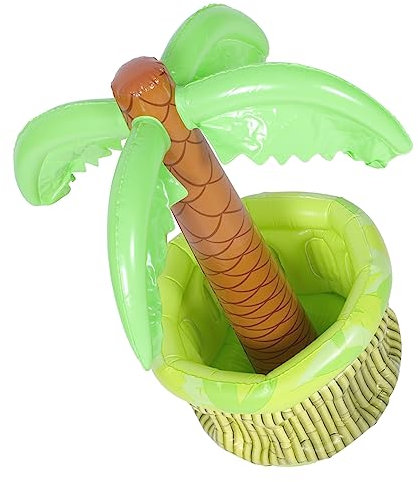 IWOWHERO Aufblasbarer Eiskübel Für Strand Outdoor Bierkühler PVC Material Kokospalmen Design Zum Kühlen Von Speisen Und Getränken