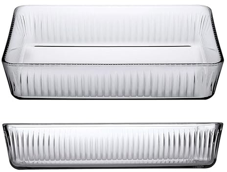 Queensway Home & Dining 2.75/3L Glass Cooking Baking Roasting Oven Serving Tray Rectangular Multipurpose Use Transparent