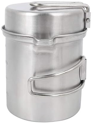 DSDGVDFBV Camping Kochgeschirr Set, Kochtopf Outdoor Kochgeschirr Picknick Topf Ultraleicht Camping Topf Pfanne Set Camping Geschirr Set Für Bushcraft,Silber