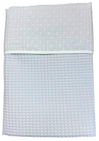 Danielstore | Manta Bebé Viena | 70x100 cm, Azul, 100% Algodón, Plumeti | Reversible, Transpirable, Suave | para Cuna, minicuna y Carrito, Adecuada para Todas Las Estaciones