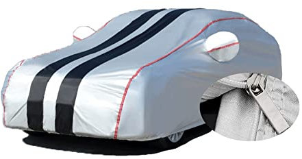 VIVAZYQ Autoplane Wasserdicht Atmungsaktiv Passend Für FIAT 500 2000-2024, mit Reißverschluss und Oxford-Stoff Draussen Autoplane, Vollgarage Autoabdeckung für Schnee Regen Staub Hagel Schutz(A)