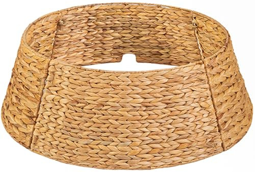 KOLWOVEN Collier de sapin de Noël de 106,7 cm, jupe de jacinthe d'eau réglable pour décoration, protection de base contre les animaux domestiques (jacinthe d'eau)