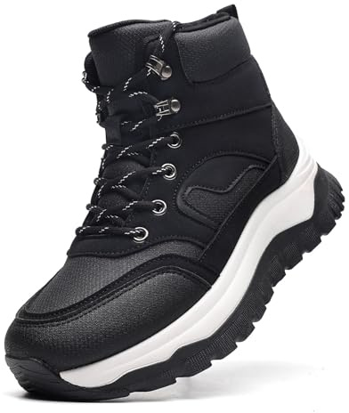 Wuyaraymia Botas de Invierno Mujer Sneakers Zapatos Cómodas y Lígeras Añadir Terciopelo Negro 39 EU