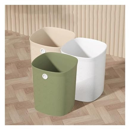 GBEVAUEIO Bacs de Recyclage Corbeille à Papier carrée en Plastique sans Couvercle for la Maison, la Cuisine, Le Bureau, Grande/Petite, Beige, Blanche, Verte, Trois Paquets Corbeille à Papier(Petit)