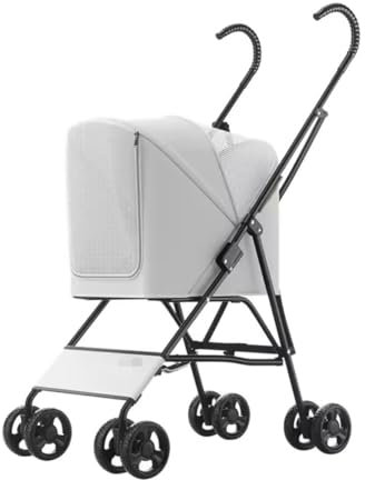 Hundbarnvagn Hundvagn Kattvagn Hopfällbar Husdjursvagn Med 4 Hjul Bärbar Hundvagn Kattvagn Med Liten Ficka För Små Hundar Katter Husdjursvagn Husdjur Buggy(Grey)