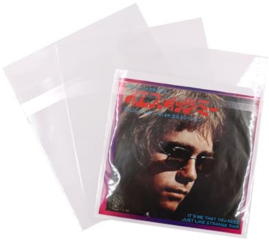 Custodie esterne per dischi in vinile con patta antistatica per album LP e dischi in vinile trasparente, per protezione da collezione (17,8 - 25), Traslucido., 7inch-25, Classico