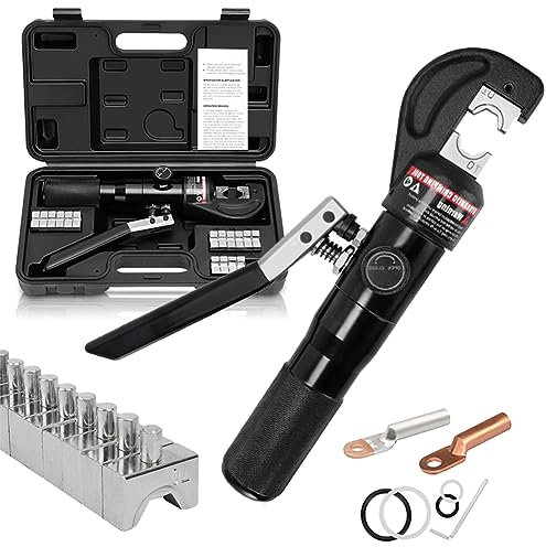 XNZJHPP Hydraulic Crimping Tool - Professional 4mm2 to 70mm2 Cable Lug Crimper, Automatic Return Spring,Electrical Terminal Wire Crimper