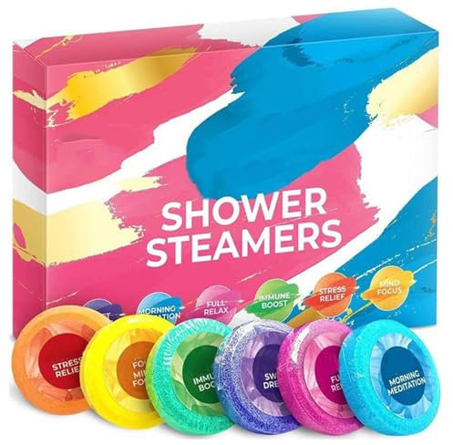 LAKIYING Bombe de douche aromathérapie - Boîte de 6 bombes de douche de qualité supérieure aux huiles essentielles SPA et soins personnels pour la relaxation