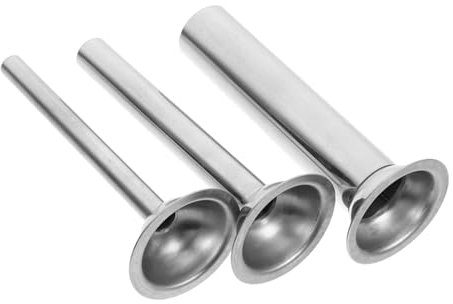 Ciieeo Stainless Steel Sausage Stuffer Tube Set Size 5 Meat Filler Funnels for Homemade Sausage Making Manual and Electric Grinders Kitchen Use 3pcs Kit
