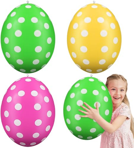 3 Stück,Aufblasbares Osterei,Osterei Ei Dekoration zu Ostern,Riesige Osterei-Dekorationen,Osterdekorationen für den Außenbereich, Osterdeko Zum Aufhängen,Garten (50 * 35cm)