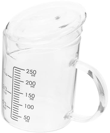 Cabilock Glas-messbecher Mit Deckel Und Griff Für Haushalt Back-messbecher Mit Skala Für Milch Honig Essig Soße Und Andere Flüssigkeiten