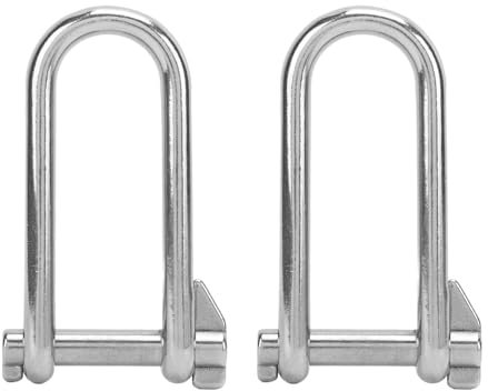 Luocute Manille en D Longue en Acier Inoxydable 316 5/16 (8 Mm) de qualité Marine, 2 Pièces de Manille Longue en D Robuste de 8 Mm de qualité Marine, Manilles à Anneau en D en Acier