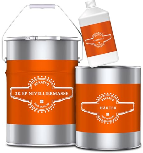 BEKATEQ 2K Epoxidharz Nivelliermasse 10kg Anthrazitgrau Ausgleichsmasse - Bodenbeschichtung UV-optimiert, Lösemittelfrei, Geruchsarm, Selbstverlaufend, Selbstentlüftend Bodenfarbe BK-205EP