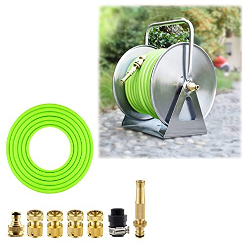 Avvolgitubo da giardino, Avvolgitubo in acciaio inox, Avvolgitubo da giardino resistente, Tubo flessibile da giardino mobile e avvolgitore, Montaggio a parete/pavimento Meta