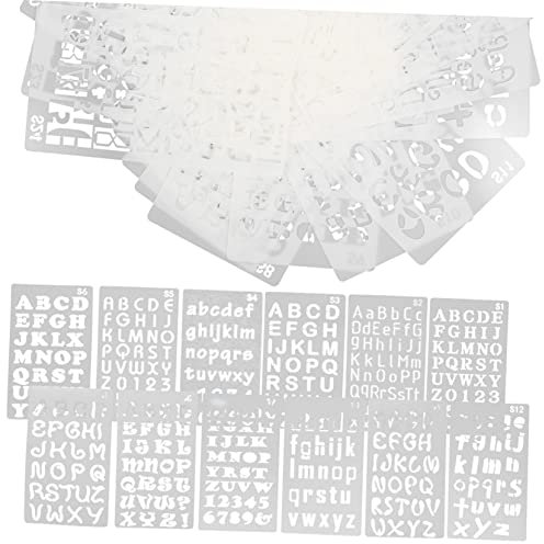 VILLCASE Zeichenschablonen Pet 24 Stück Alphabet Buchstabenschablonen Wiederverwendbar Malvorlagen Selbstgemacht Malwerkzeuge Für Kreative Dekorationen