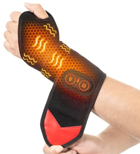 Yabuu Kabellose Handgelenk Hand Heizung Pad Massage für Karpal Tunnel mit 3000mAh Akku, Hand Arthritis, Handgelenk Schmerzlinderung, Vibration und Wärme Einstellungen Heiße Therapie Geschenke