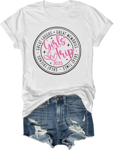 Trip 2025 T-shirt pour fille, blanc, M