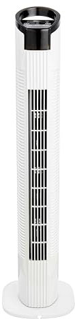 Megashopitalia Ventilatore a Torre 50Watt con Pannello Touch 3 Modalità 3 Velocità Telecomando (Bianco)