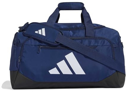 adidas Unisex Training Defender Duffle Bag Small Duffel Bag, Dark Blue/White, One Size