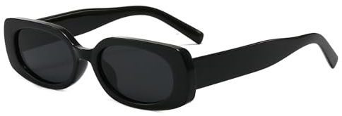 Long Keeper Vintage Rechteckige Sonnenbrille Damen Herren Y2K 90er Sonnenbrille Eckig Schmal Funky Mode Unisex Retro Brille Rechteckig UV Schutz