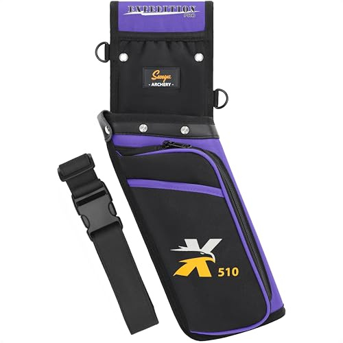 SUNYA X510 Field & Competition Hip Arrow Quiver | 3-Slot Noise-Free Archery Quiver with Sturdy Storage System (42x18cm) (Purple, Right)