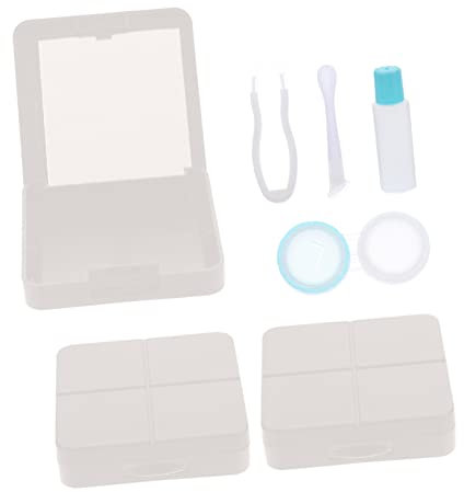 CALLARON 3sets Portable Contact Lens Case Box for Travel Small Organizer DIY Design for Contact Lenses Halloween