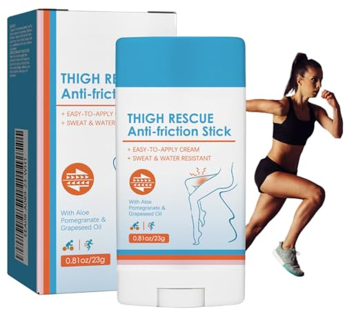 Anti Chafing Cream Stick, Water Resistant Anti Chafing Stick, Long-Lasting Anti Chafe Balm, Thigh Rescue an ti Friction S tick for Heel, Underarms & Knees, Body Care for All Skin Types, 23g