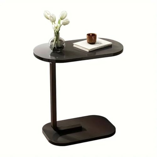 Frilla Couchtisch mit Rollen, Kleiner Beistelltisch, stylischer Sofatisch in schöner Nussbaum Holz Optik, Nachttisch, dekorativer Tisch als Ablagefläche für Couch und Sofa - DESKICA