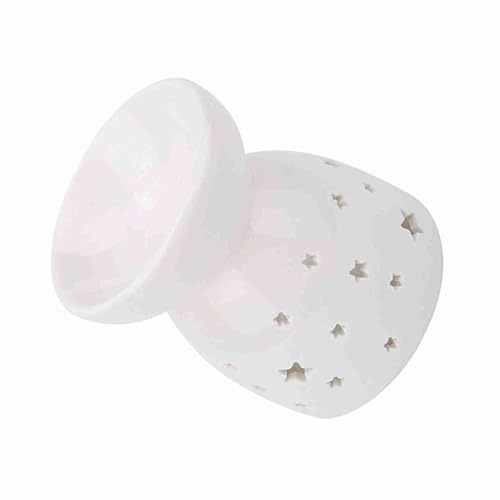 Poêle à Arôme, Lampe à Parfum de Nuit, Four à Huile à en Céramique, Poêle D'aromathérapie de Bureau Portable de Taille Mini pour Chambre à Coucher, Salon, Bureau (En forme d'étoile)