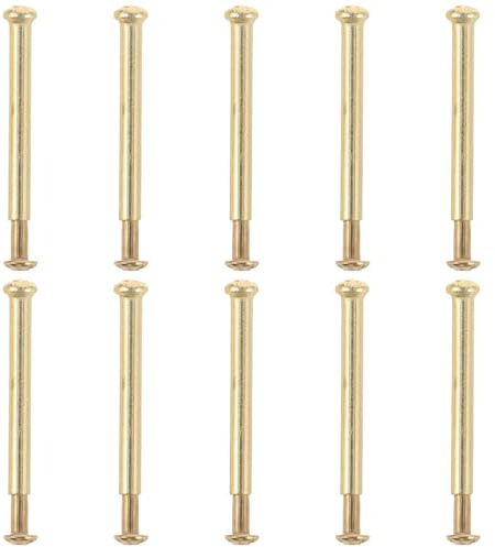 Amosfun Juego de 10 Remaches de 3 MM para Eje de Ventiladores Plegables Sujetadores y Tuercas Doradas Tipo Flor para Reparación de Ventiladores Portátiles de Bambú Kit DIY para
