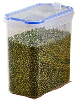 Food Storage Containers With Lids Stackable Treat，Compatible For Kitchen Pantry Organization Rice Dispenser(Black)